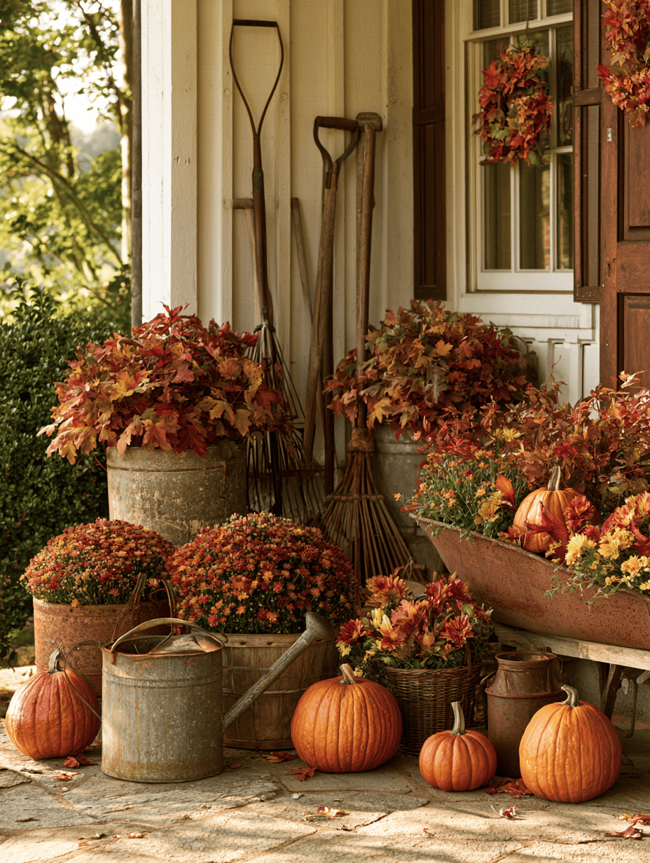 Add Vintage Farm Tools for Rustic Charm