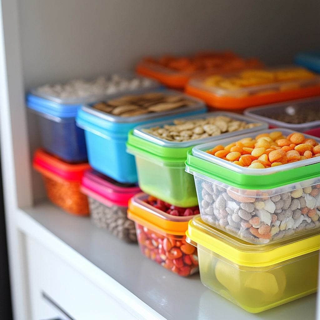 organize pantry with Dollar tree bins