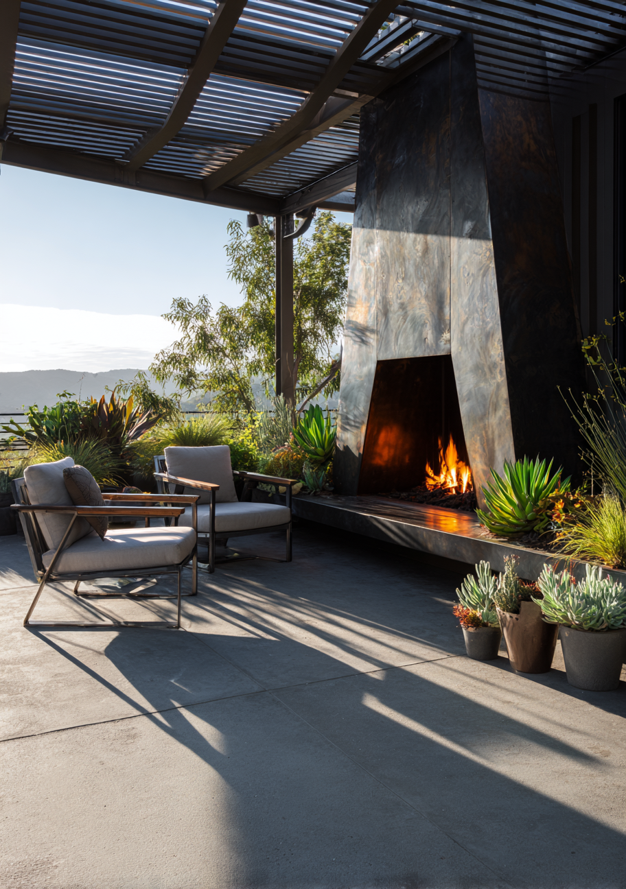Modern and Rustic Outdoor Fireplace Ideas