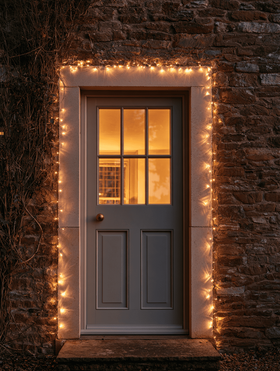 11. Outline the Door With Fairy Lights