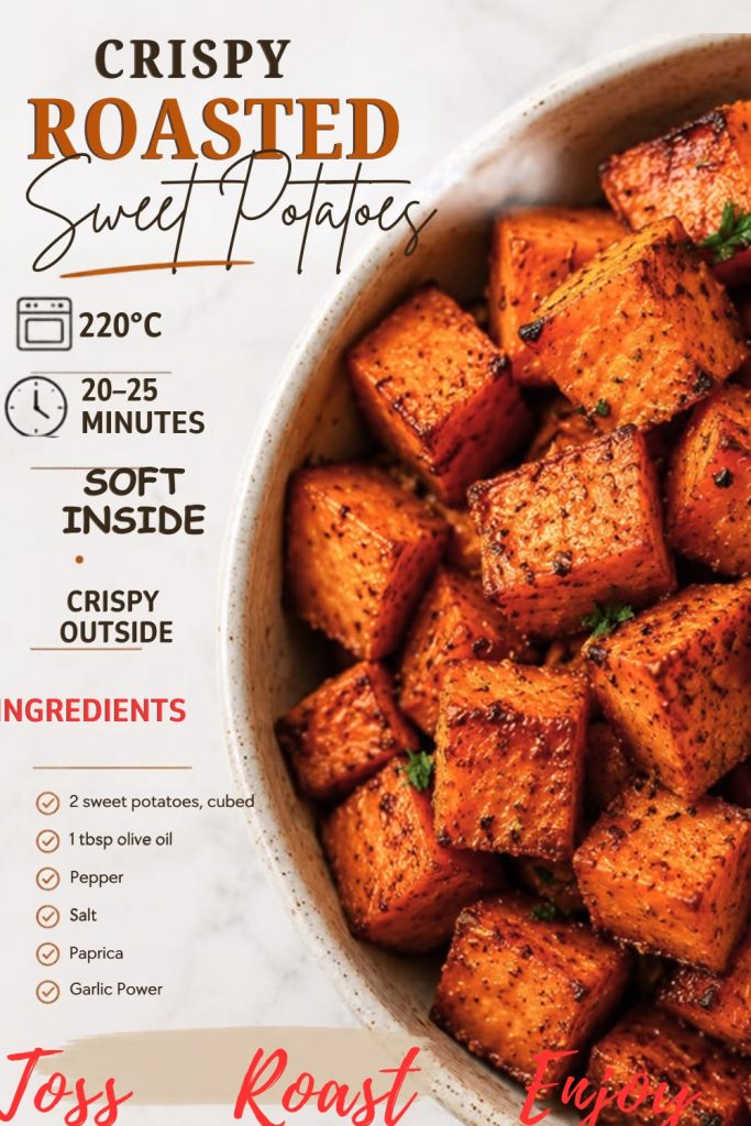Crispy Roasted Sweet Potatoes – Easy Oven Recipe for a Perfectly Golden Side Dish