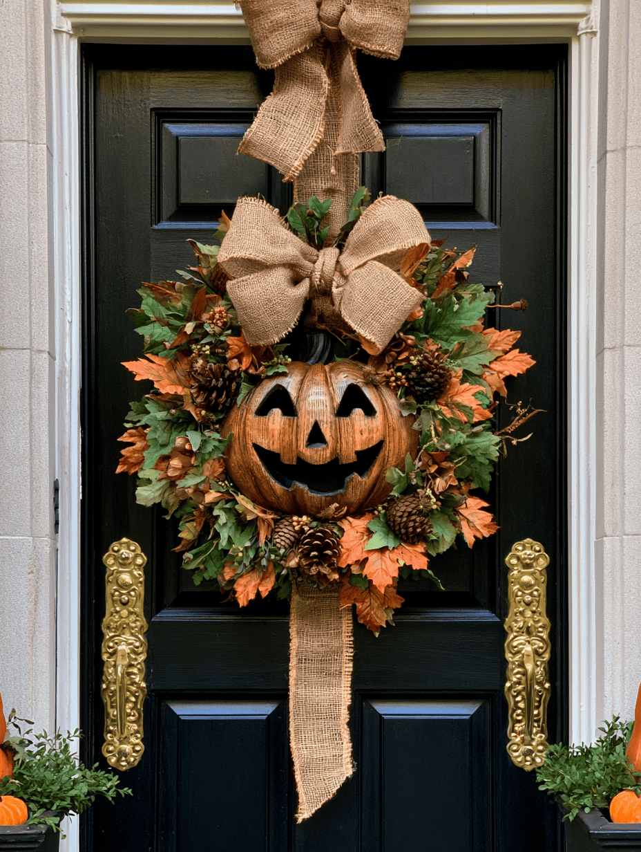 14. Rustic Jack-O'-Lantern Wreath